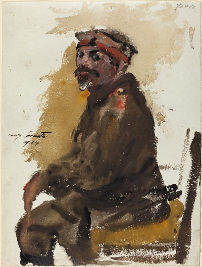 Hermann Struck in Uniform von Lovis Corinth als Kunstdruck auf Leinwand