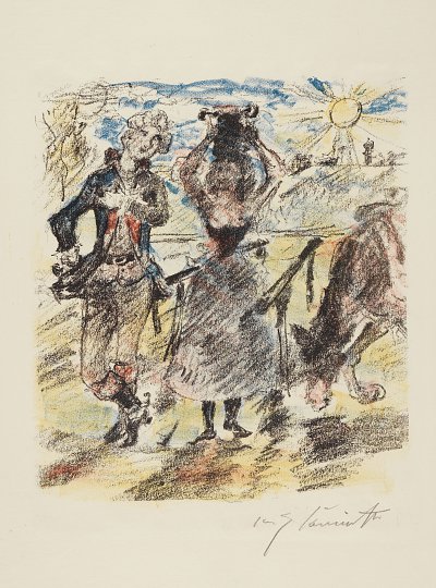 Illustration from Gottfriet August Buerger Die Koenigin von Golkonde von Lovis Corinth als Kunstdruck auf Leinwand