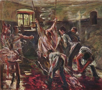 Im Schlachthaus von Lovis Corinth als Kunstdruck auf Leinwand