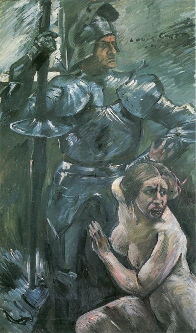 Im Schutze der Waffen von Lovis Corinth als Kunstdruck auf Leinwand