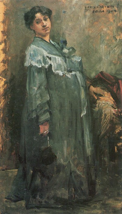 Im Seidenmantel von Lovis Corinth als Kunstdruck auf Leinwand