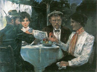 In Max Halbes Garten von Lovis Corinth als Kunstdruck auf Leinwand