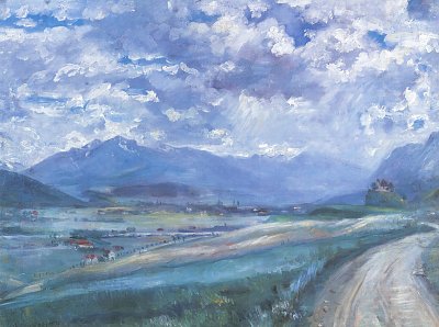 Inntal Landschaft von Lovis Corinth als Kunstdruck auf Leinwand