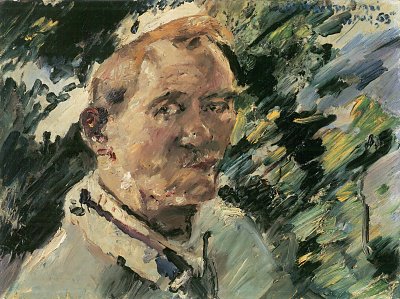 Kleines Selbstportraet vor dem Walchensee von Lovis Corinth als Kunstdruck auf Leinwand
