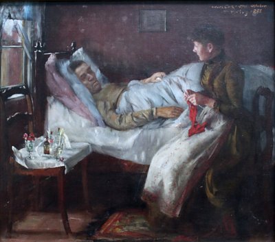 Krankenlager von Lovis Corinth als Kunstdruck auf Leinwand