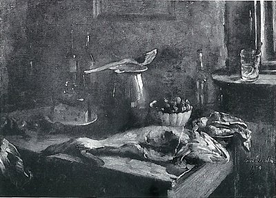 Kuechenstilleben von Lovis Corinth als Kunstdruck auf Leinwand