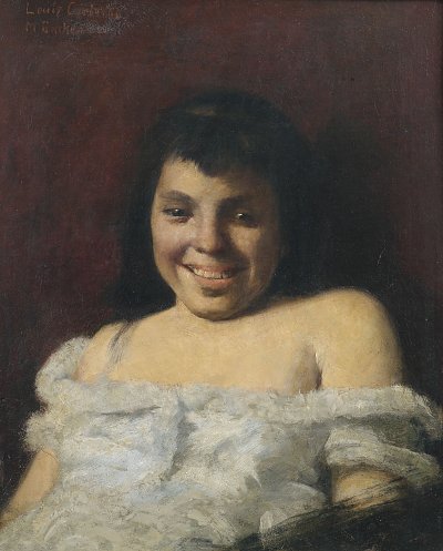 Lachendes Maedchen von Lovis Corinth als Kunstdruck auf Leinwand