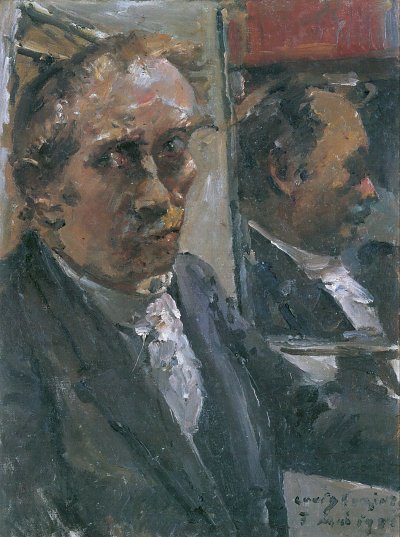 Letztes Selbstportraet von Lovis Corinth als Kunstdruck auf Leinwand