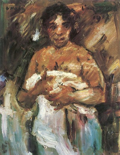 Maedchen sich entkleidend von Lovis Corinth als Kunstdruck auf Leinwand