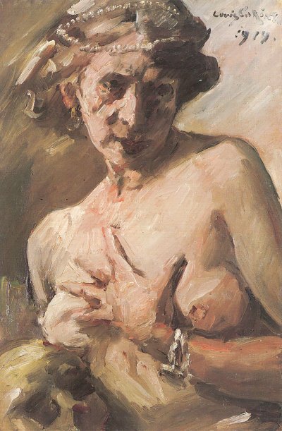 Magdalena mit Perlenkette im Haar von Lovis Corinth als Kunstdruck auf Leinwand