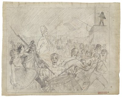 Marie Antoinette Vorzeichnung von Lovis Corinth als Kunstdruck auf Leinwand