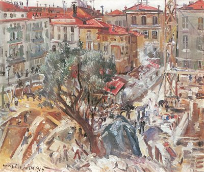 Neubau in Monte Carlo von Lovis Corinth als Kunstdruck auf Leinwand