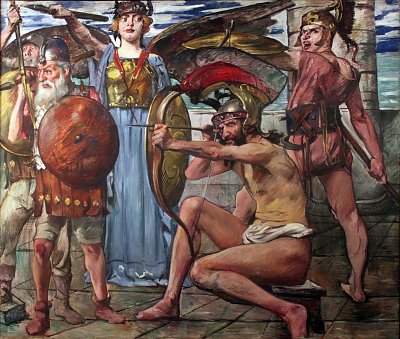Odysseus im Kampf mit den Freiern von Lovis Corinth als Kunstdruck auf Leinwand