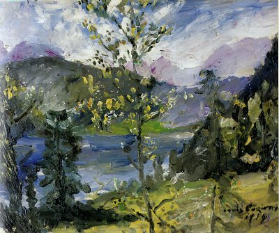 Oktoberschnee am Walchensee von Lovis Corinth als Kunstdruck auf Leinwand