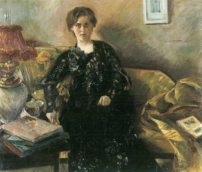 Portraet Frau Korfiz Holm von Lovis Corinth als Kunstdruck auf Leinwand