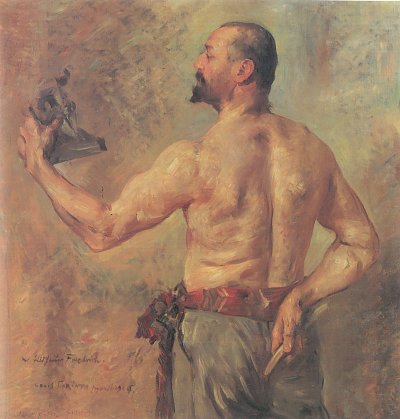 Portraet des Bildhauers Friedrich von Lovis Corinth als Kunstdruck auf Leinwand