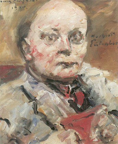 Portraet des Dichters Herbert Eulenberg von Lovis Corinth als Kunstdruck auf Leinwand