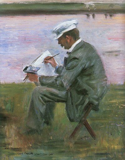 Portraet des Malers Walter Leistikow von Lovis Corinth als Kunstdruck auf Leinwand