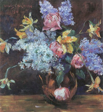 Rosen Flieder und Osterglocken von Lovis Corinth als Kunstdruck auf Leinwand