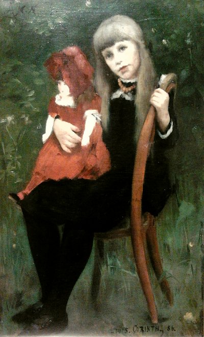Schaumberg with a doll von Lovis Corinth als Kunstdruck auf Leinwand