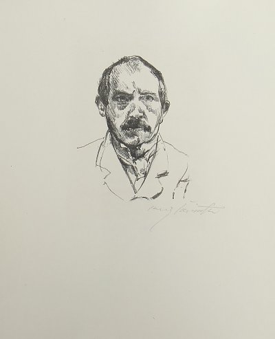 Selbstbildnis Lithographie von Lovis Corinth als Kunstdruck auf Leinwand