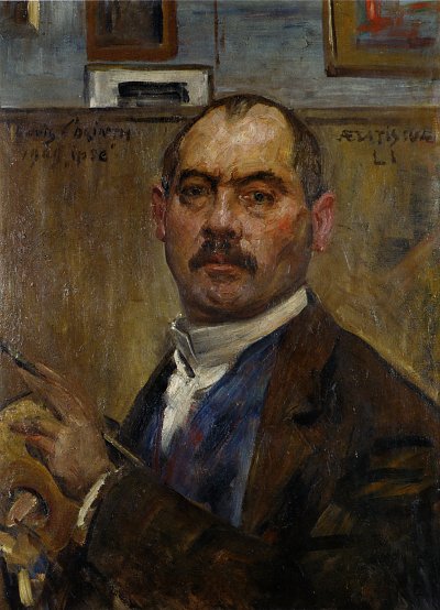 Selbstbildnis malend von Lovis Corinth als Kunstdruck auf Leinwand