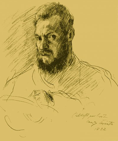 Selbstbildnis1882 von Lovis Corinth als Kunstdruck auf Leinwand
