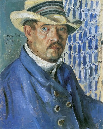 Selbstportraet mit Panamahut von Lovis Corinth als Kunstdruck auf Leinwand