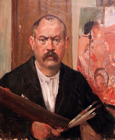 Selbstportrait ohne Kragen von Lovis Corinth als Kunstdruck auf Leinwand
