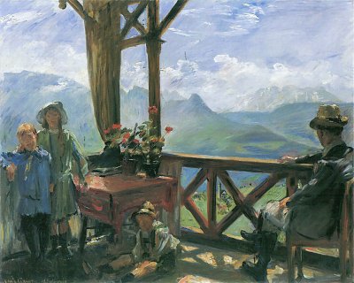 Terrasse in Klobenstein Tirol von Lovis Corinth als Kunstdruck auf Leinwand