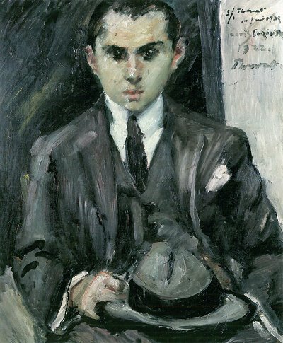 Thomas mit Hut in der Hand von Lovis Corinth als Kunstdruck auf Leinwand