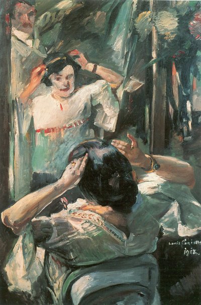 Vor dem Spiegel von Lovis Corinth als Kunstdruck auf Leinwand