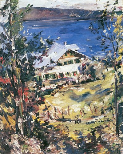 Walchensee Landhaus mit Waescheplatz von Lovis Corinth als Kunstdruck auf Leinwand