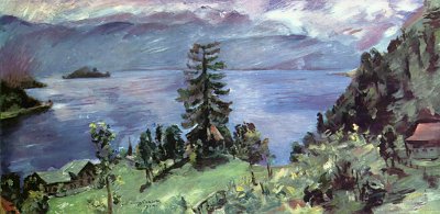 Walchensee Panorama Blick von der Kanzel von Lovis Corinth als Kunstdruck auf Leinwand