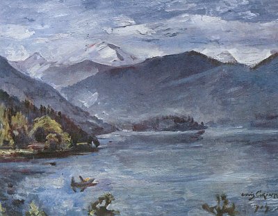 Walchensee blaue Landschaft von Lovis Corinth als Kunstdruck auf Leinwand