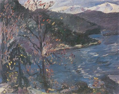 Walchensee im Herbst von Lovis Corinth als Kunstdruck auf Leinwand