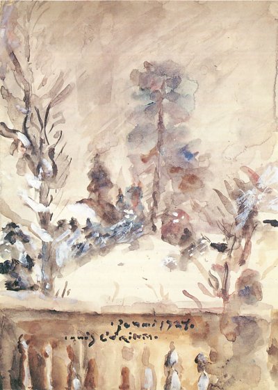 Walchensee im Schnee von Lovis Corinth als Kunstdruck auf Leinwand
