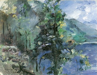 Walchensee mit Abhang des Jochberges von Lovis Corinth als Kunstdruck auf Leinwand