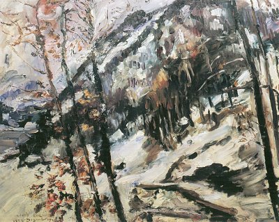 Walchensee mit Herzogstand im Schnee von Lovis Corinth als Kunstdruck auf Leinwand
