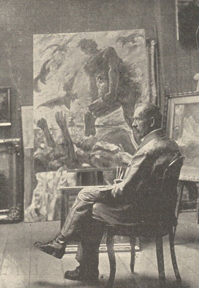 in seinem Atelier von Lovis Corinth als Kunstdruck auf Leinwand