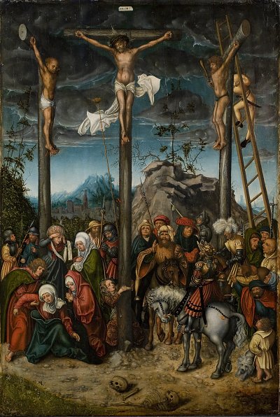 The Crucifixion von Lucas Cranach als Kunstdruck auf Leinwand