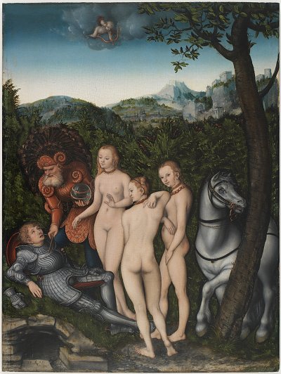 The Judgement of Paris von Lucas Cranach als Kunstdruck auf Leinwand