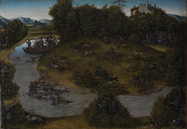 Kunstdruck The Stag Hunt of the Elector Frederic the Wise of Saxony von Lucas Cranach als Leinwandbild