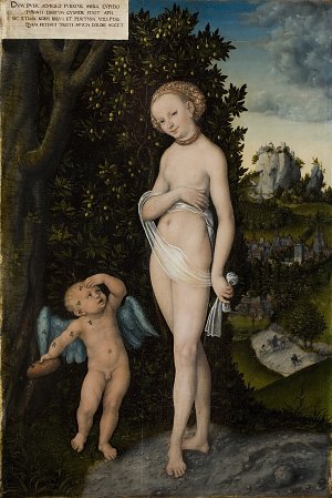 Venus with Cupid Stealing Honey Kunstdruck
