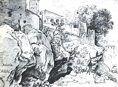 Ariccia von Ludwig Richter als Kunstdruck auf Leinwand