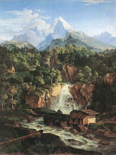 Der Watzmann von Ludwig Richter als Kunstdruck auf Leinwand