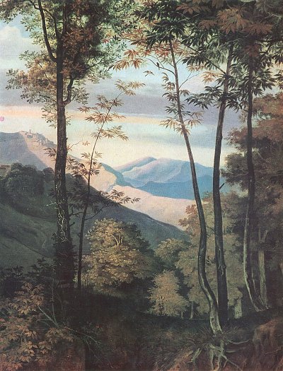 Rocca di Mezzo im Sabinergebirge Detail 2 von Ludwig Richter als Kunstdruck auf Leinwand