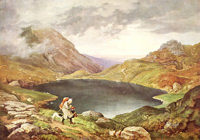 Teich im Riesengebirge von Ludwig Richter als Kunstdruck auf Leinwand