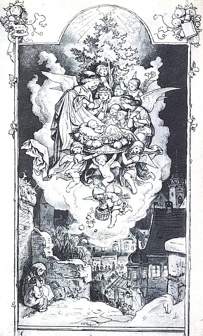 Weihnachtstraum von Ludwig Richter als Kunstdruck auf Leinwand