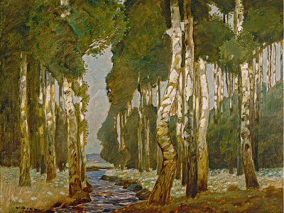 Birkenwald von Ludwig-Dill als Kunstdruck auf Leinwand